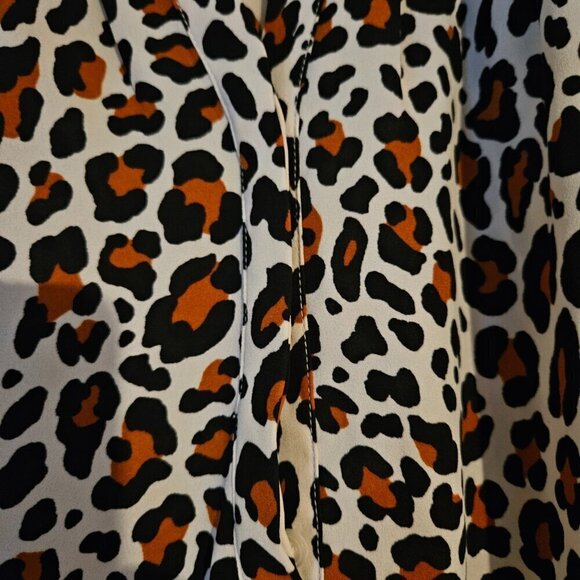 Talbots leopard print blouse pull over bohemian career Animal - Picture 2 of 8